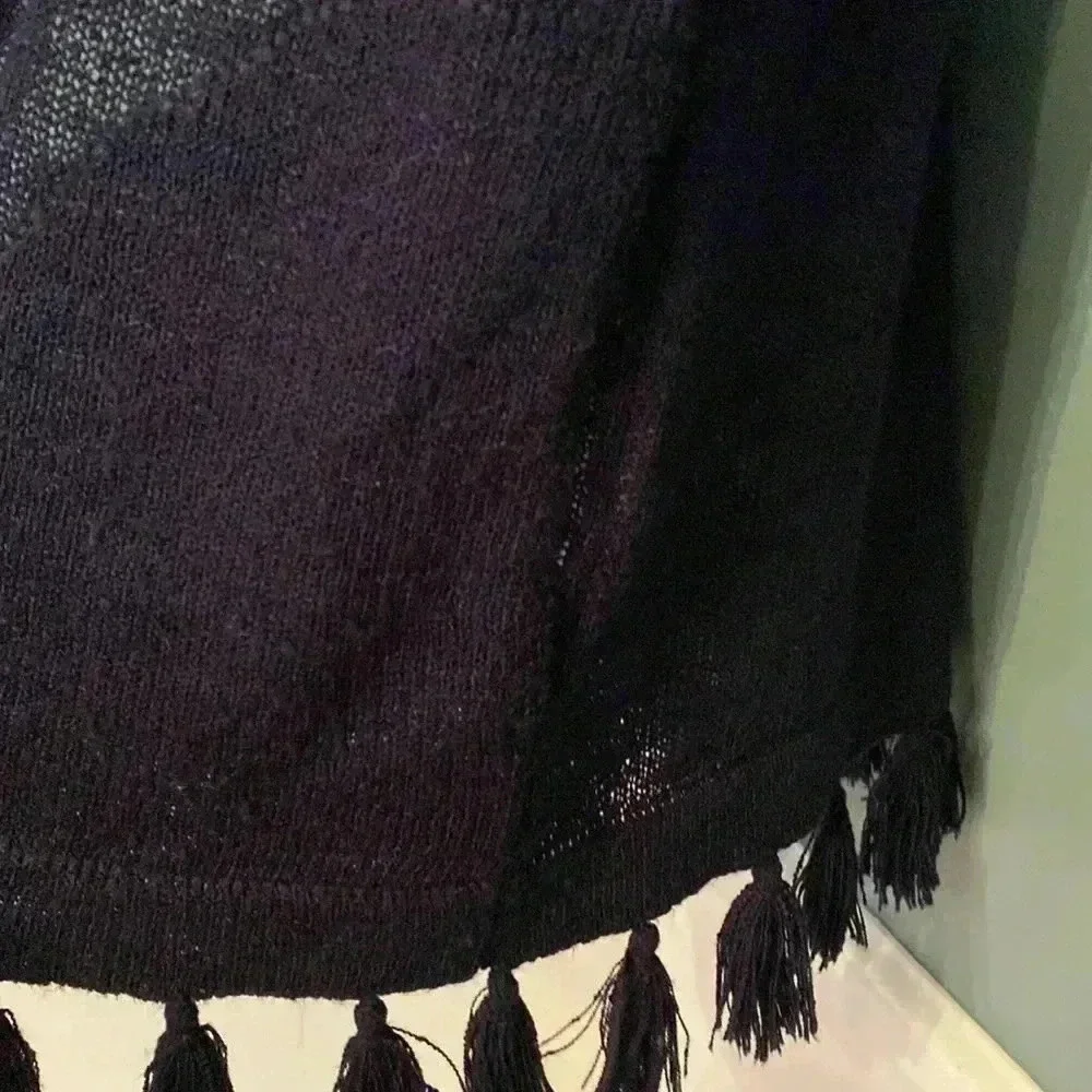 Lilly Pulitzer navy blue open cardigan - XS - tassel trim - pockets - Picture 4 of 5